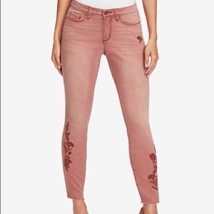 NWT Vintage America skinny jean w floral accent